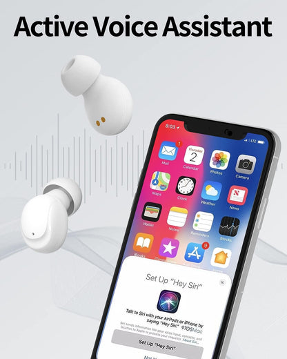 Wireless Earbuds Mini Bluetooth Earbuds with Microphone in Ear Wireless Headphones Earbuds Small Wireless Earbuds for Android & Ios Wireless Earbuds for Small Ears Sweatproof Earbuds for Workout