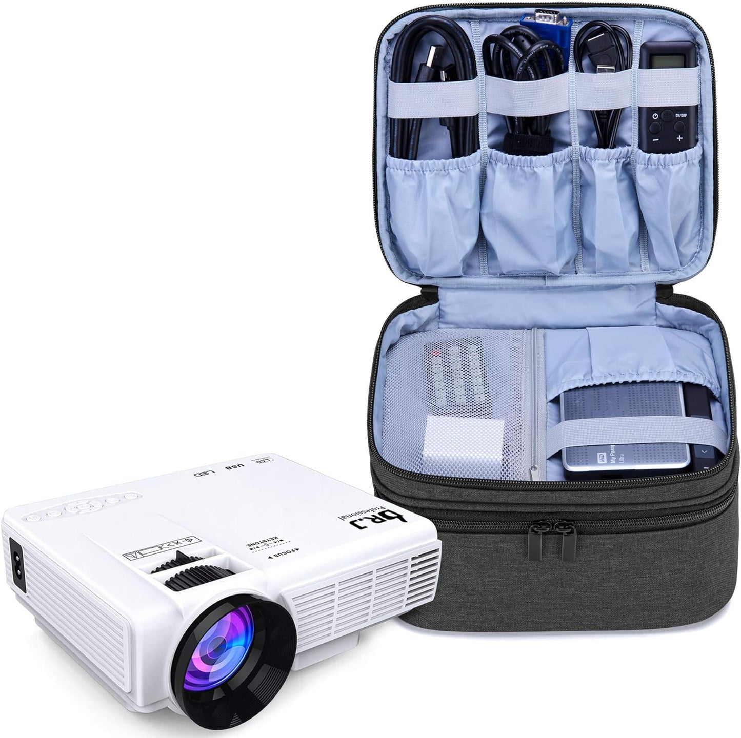 Carrying Bag Compatible with DR.J Mini Projector, Portable Case for Mini Projector and Accessories, Black