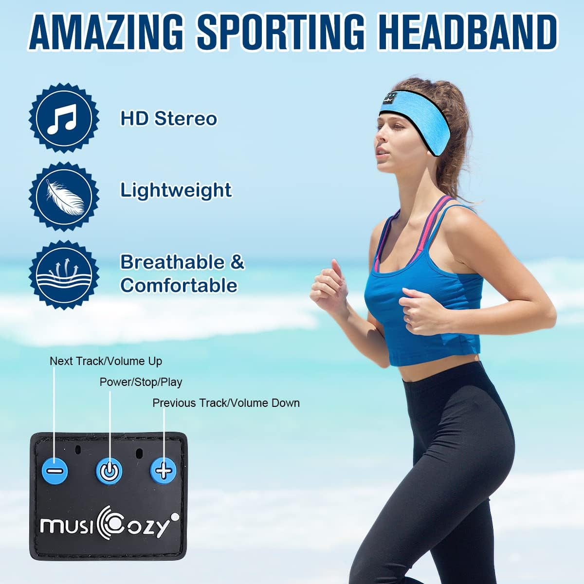 Bluetooth Headband Sports Sleep Headphones, Wireless Music Sleeping Headphones Sleep Eye Mask Earbuds IPX6 Waterproof for Side Sleepers Workout Running Insomnia Yoga Office