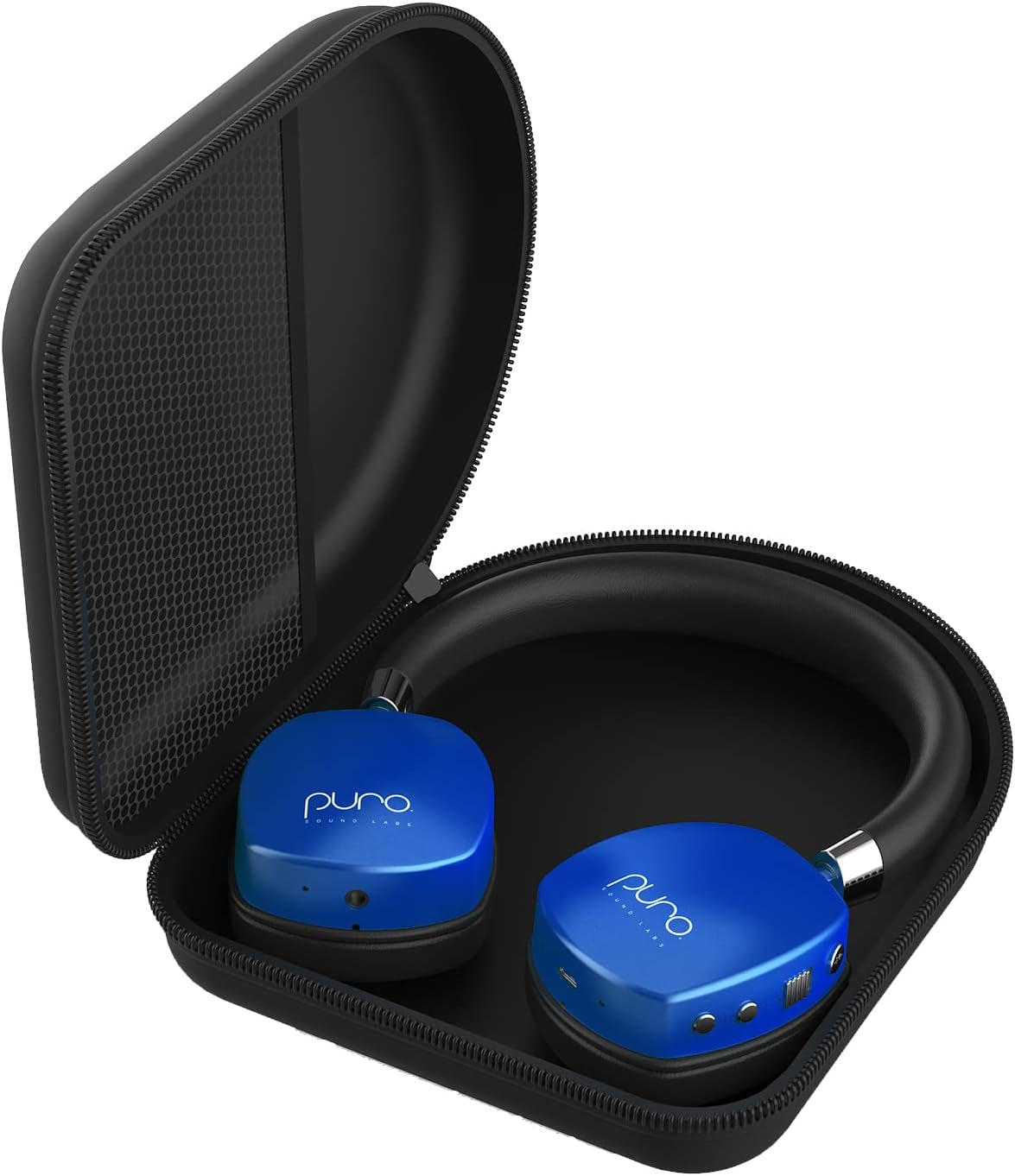 Puroquiets Volume Limited On-Ear Active Noise Cancelling Bluetooth Headphones – Lightweight Headphones for Kids with Built-In Microphone – Safer Sound Studio-Grade Quality (Dark Blue)
