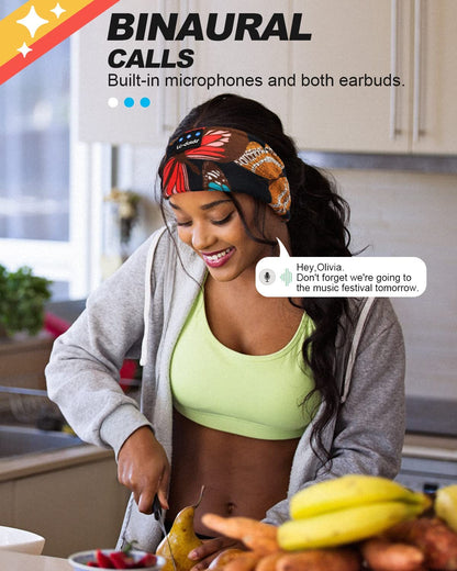 Sleep Headphones Headband Bluetooth 5.4, Sports Headband Earphones Wireless with Speaker Microphone USB C for Women Sleeping Gift Workout Jogging Yoga Insomnia Travel Meditation, Butterfly