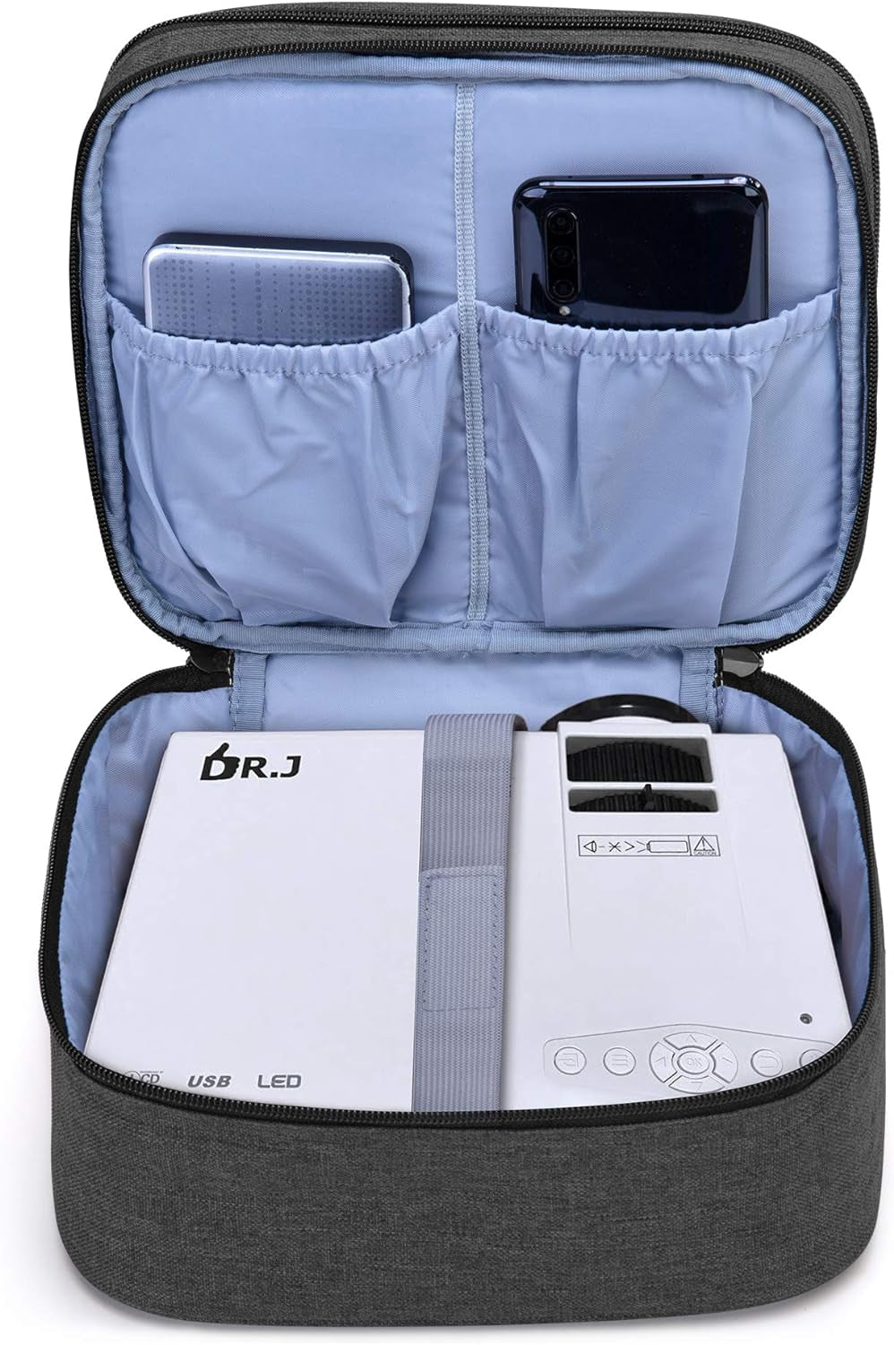 Carrying Bag Compatible with DR.J Mini Projector, Portable Case for Mini Projector and Accessories, Black