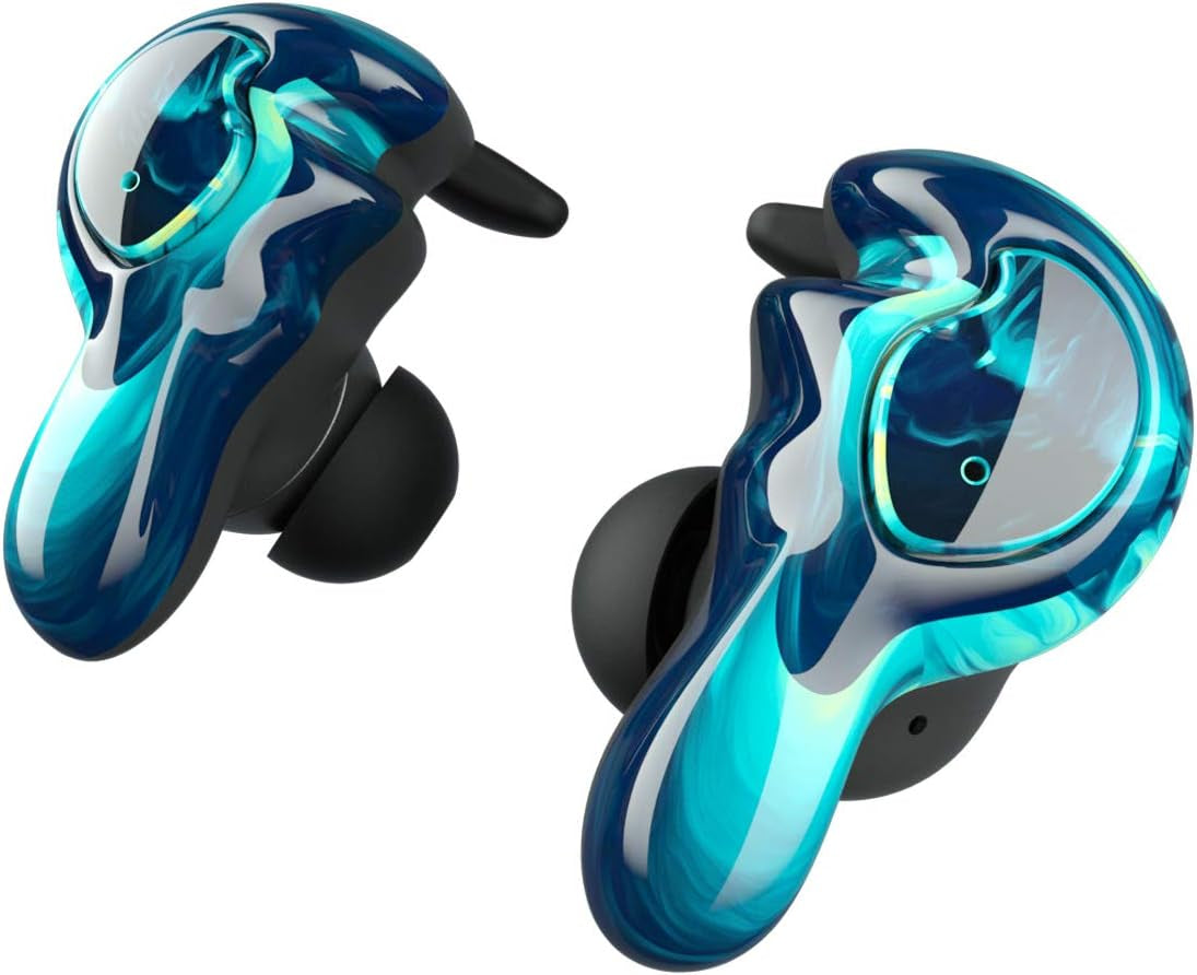 U-King True Wireless Earbuds Waterproof IPX7 Bluetooth Earbuds Wireless Headphones Bluetooth Headphones,Hifi 5.0 Wireless Earbuds 120Hrs Playing Time with Charging Case-Cool Blue