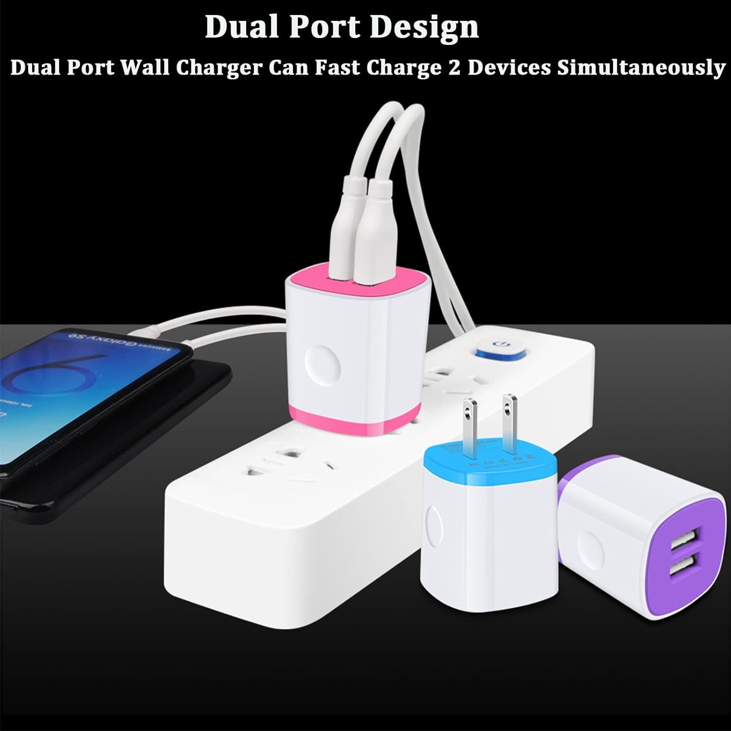 USB Charger Wall Plug, Iphone Charging Box, 5Pack Home Travel 2.1Amp Dual Port Fast Wall Charger Quick Charging Block Cube Brick for Iphone 17 16E 16 15 14 13 12 Pro Max XR X 8,Samsung,Android
