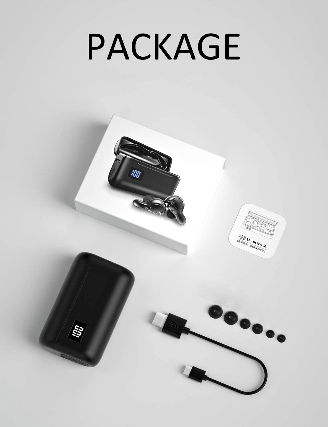 U-King True Wireless Earbuds Waterproof IPX7 Bluetooth Earbuds Wireless Headphones Bluetooth Headphones,Hifi 5.0 Wireless Earbuds 120Hrs Playing Time with Charging Case-Cool Blue