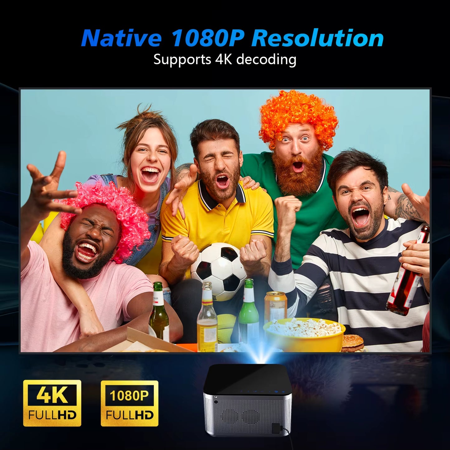 Android 11 4K Smart Projector 580ANSI 1920*1080P Full HD Wifi6 BT5.0 Allwinner H713 Voice Control Home Cinema Theater