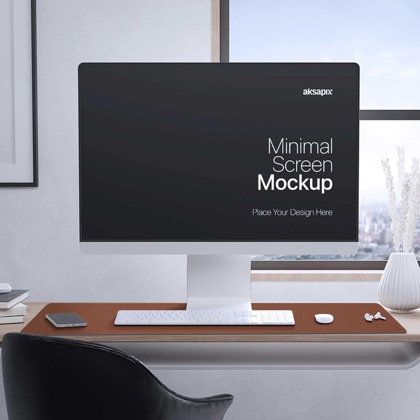 Double-Sided PU Leather Desk Pad - Non-Slip Large Mouse Pad & Desk Mat for Office, Home - Waterproof, Easy to Clean, Durable Dual-Sided Surface(Brown, 23.6" X 13.7")