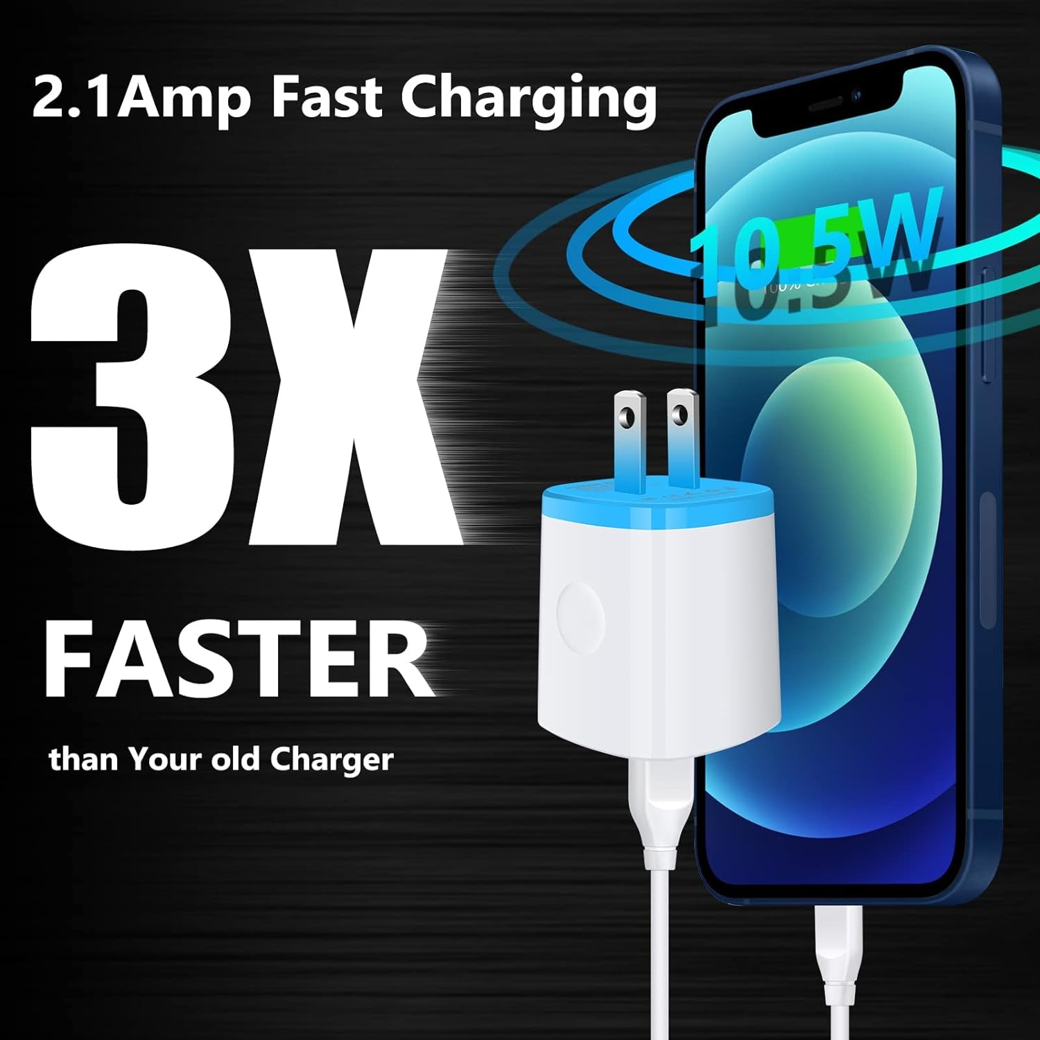 USB Charger Wall Plug, Iphone Charging Box, 5Pack Home Travel 2.1Amp Dual Port Fast Wall Charger Quick Charging Block Cube Brick for Iphone 17 16E 16 15 14 13 12 Pro Max XR X 8,Samsung,Android