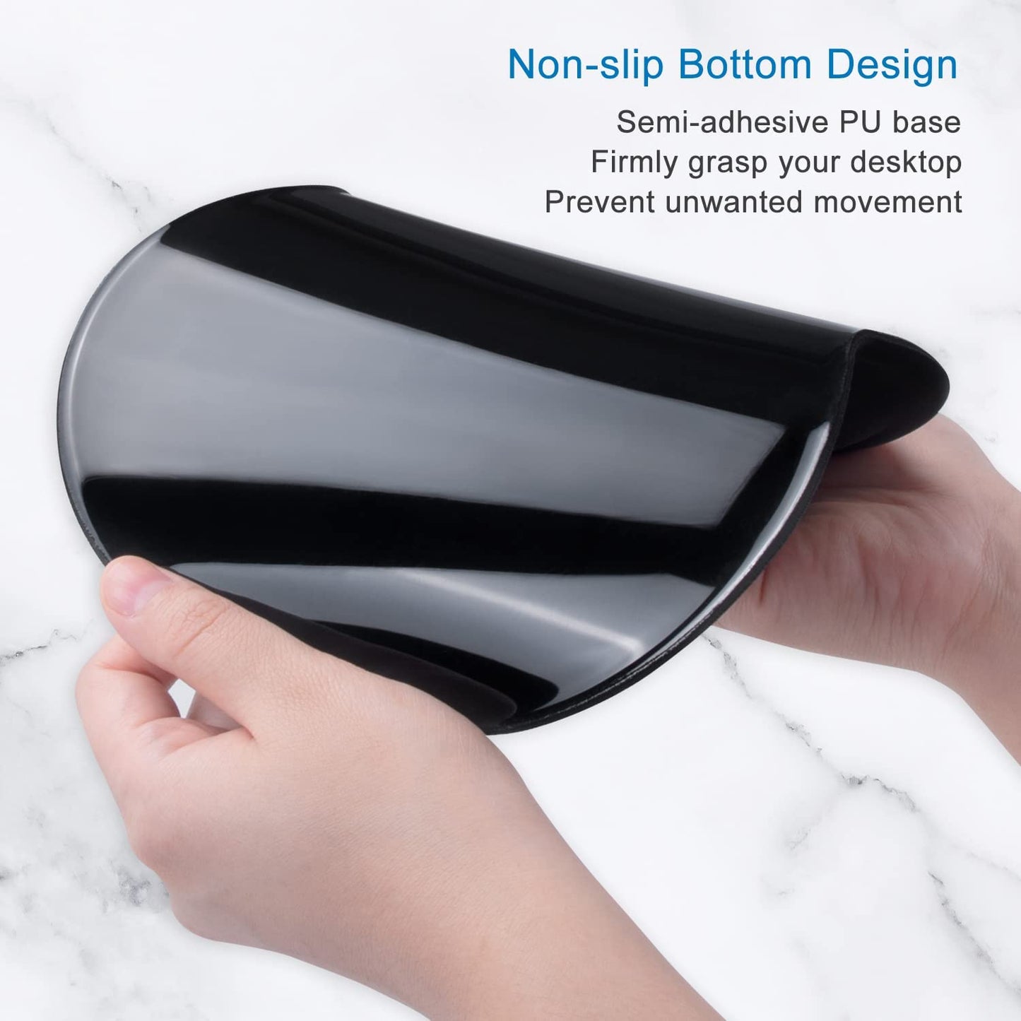 Ergonomic Mouse Pad with Gel Wrist Support Wrist Rest Smooth Surface Non-Slip PU Base Comfortable Office Supplies Pain Relief, 9.5 X 8 Inches, Abstract Art Style