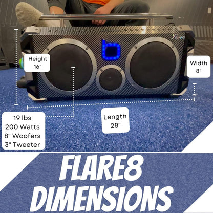 Bluetooth Portable Speaker Boombox Flare8 NYC Graffiti | Retro Boombox with Bluetooth Speaker | Rechargeable Lithium Battery | Includes Wireless Microphone, Carrying Strap & Remote Control